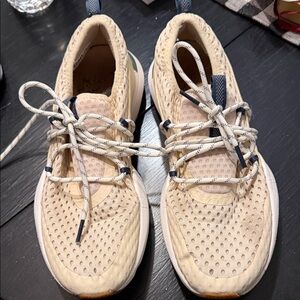 Sorel Cream Perforated Lace-Up Sneakers